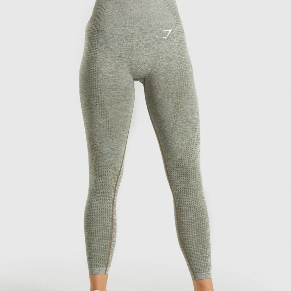 Gymshark Vital Seamless Leggings (Khaki Marl)